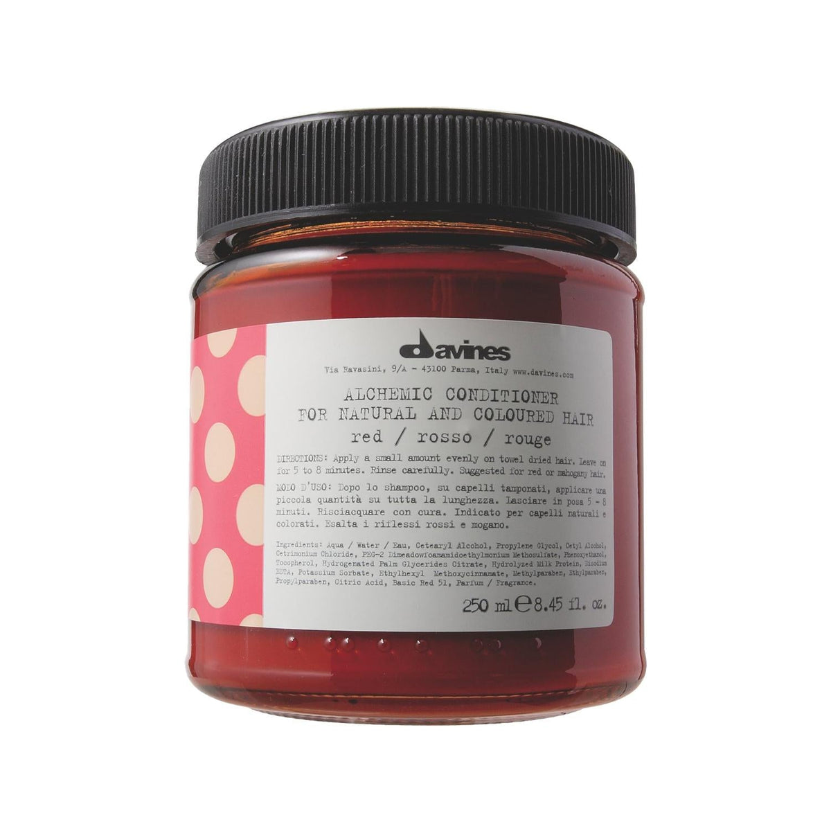 Davines Alchemic Red Hair Conditioner for Vibrant Red Hair - 8.45 fl oz