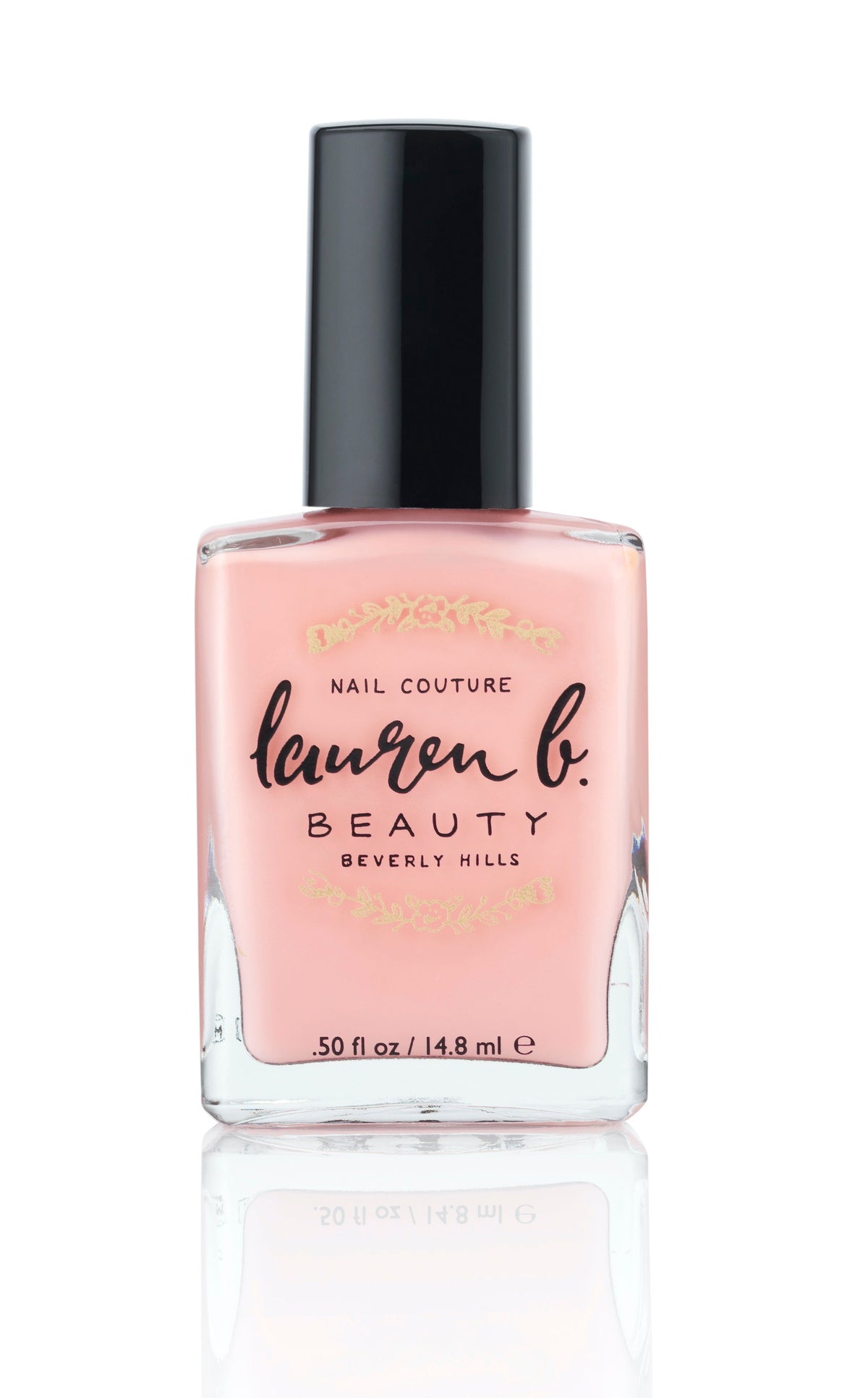 A bottle of Lauren B. Beauty Pfeiffer Beach Glow pink nail polish