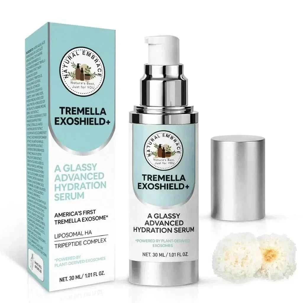 Natural Embrace Tremella Exoshield+ 3-in-1 | Hydrating Lift Serum, Exosome Glow Booster & Glass Skin Primer For sensitive and normal skins