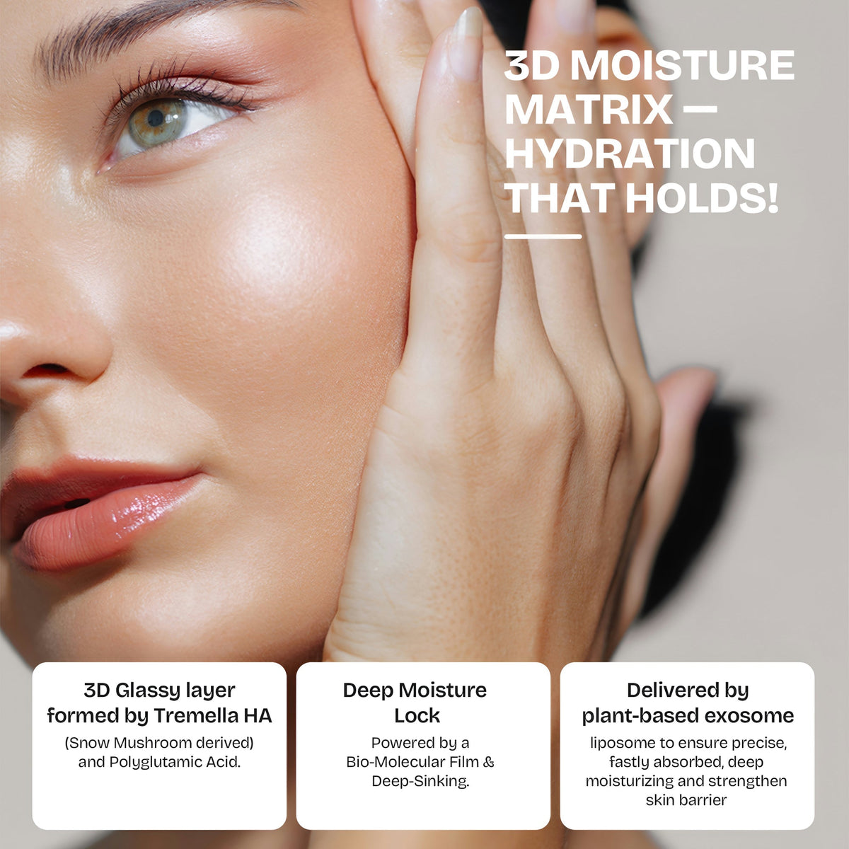 Natural Embrace Tremella Exoshield+ 3-in-1 | Hydrating Lift Serum, Exosome Glow Booster & Glass Skin Primer For sensitive and normal skins